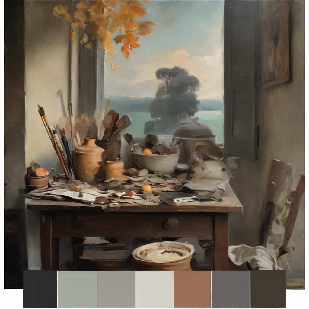 Ρετρό καλλιτεχνικό στούντιο με γούστο, εξερευνώντας τα όρια του χρόνου στην τέχνη και τη δημιουργικότητα.