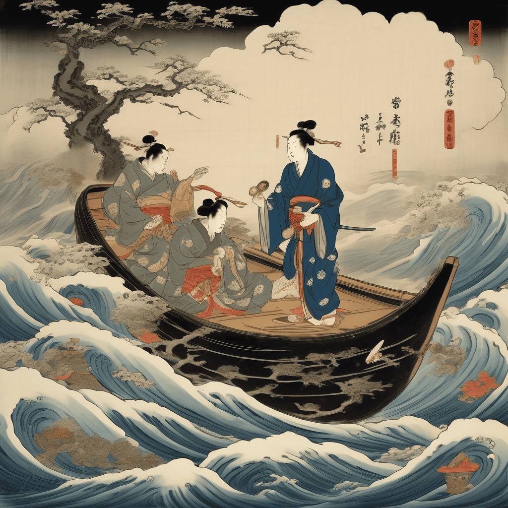 Hotei on a Boat – Hakuin Ekaku